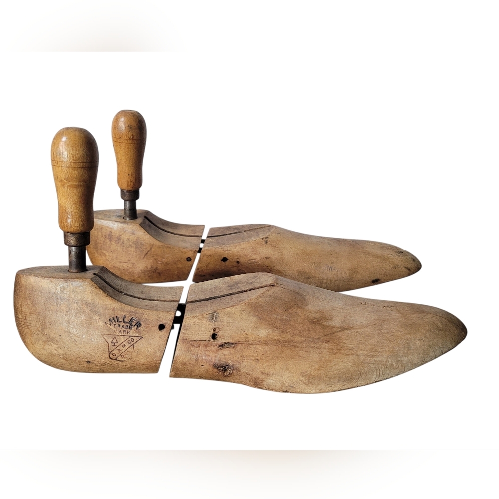Vintage Miller Wooden Shoe Trees  Natural Wood Shoe Stretcher